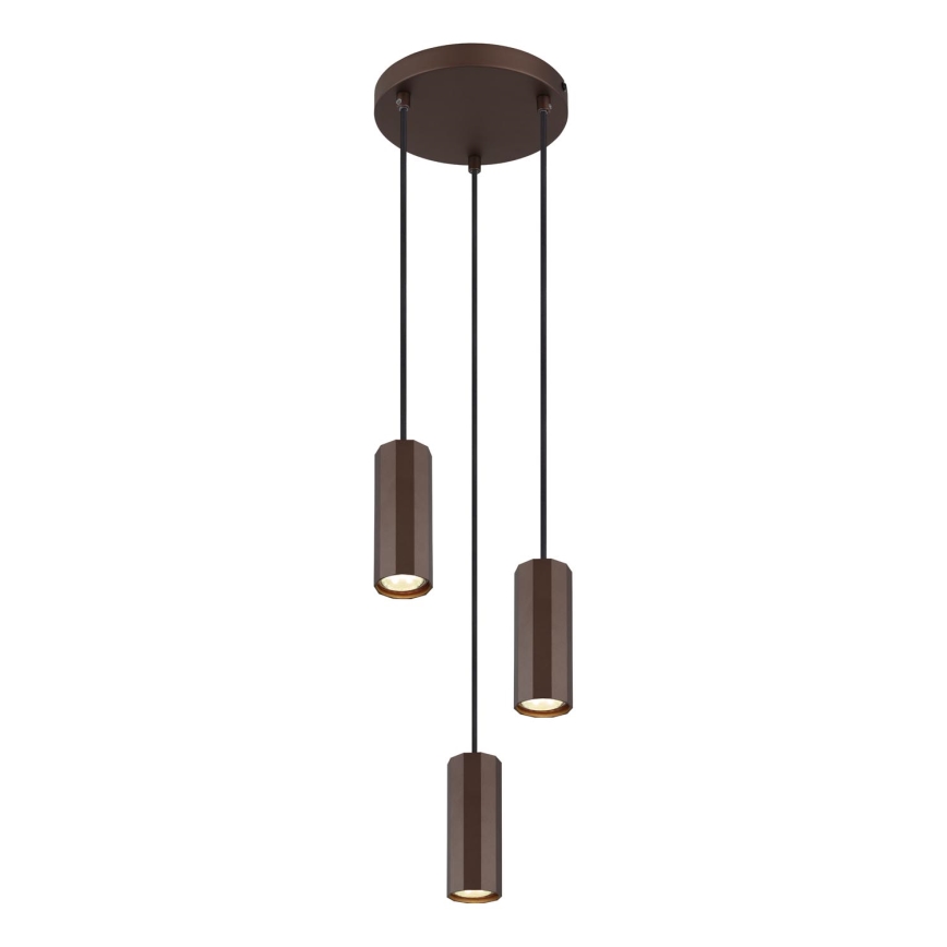 Globo - Chandelier on a string 3xGU10/25W/230V brown