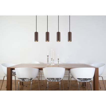 Globo - Chandelier on a string 4xGU10/25W/230V brown