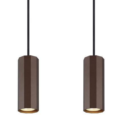Globo - Chandelier on a string 4xGU10/25W/230V brown