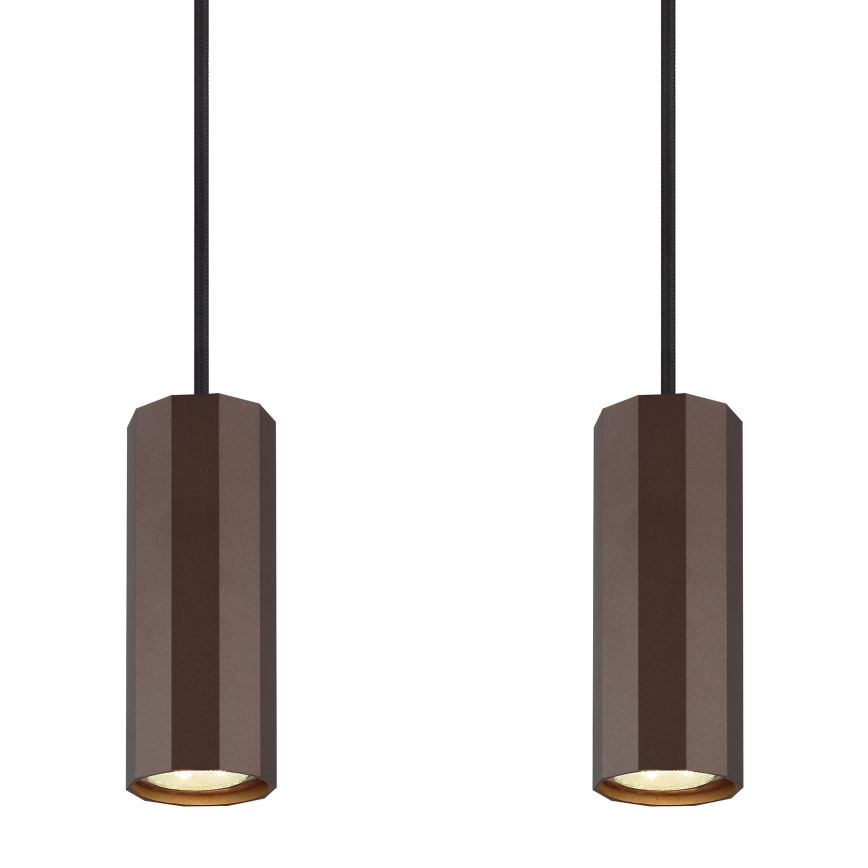 Globo - Chandelier on a string 4xGU10/25W/230V brown