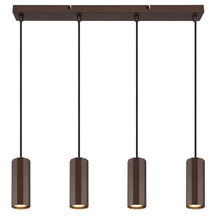 Globo - Chandelier on a string 4xGU10/25W/230V brown