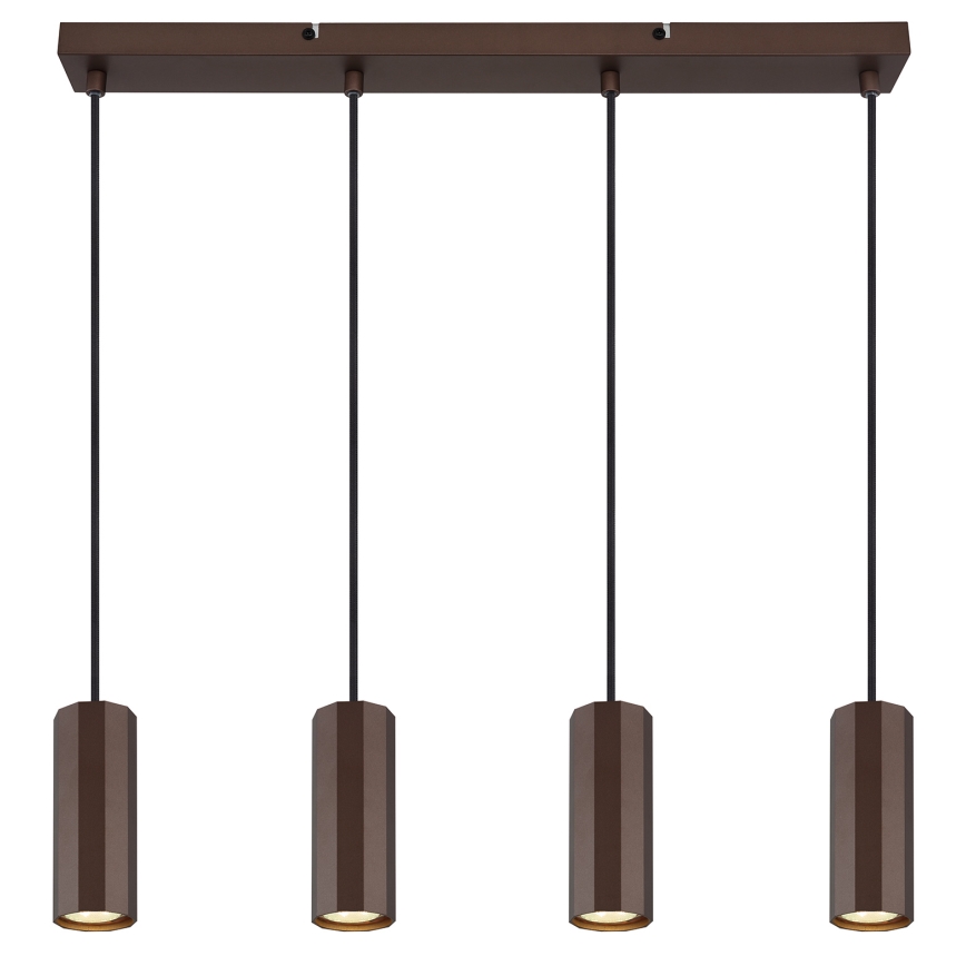 Globo - Chandelier on a string 4xGU10/25W/230V brown
