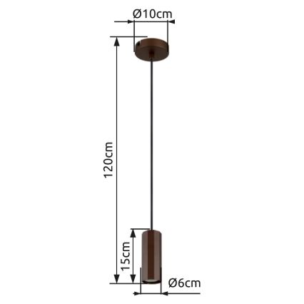 Globo - Chandelier on a string 1xGU10/25W/230V brown