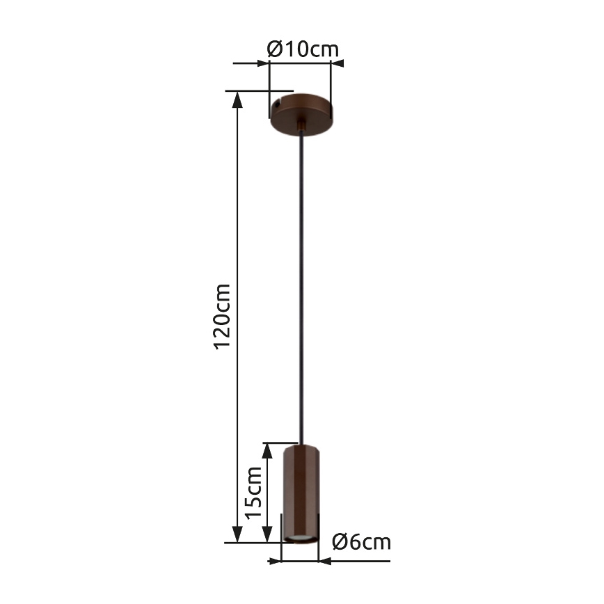 Globo - Chandelier on a string 1xGU10/25W/230V brown