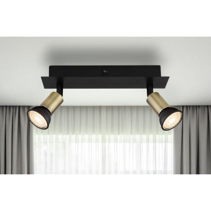 Globo - Spotlight 2xGU10/35W/230V black/brass