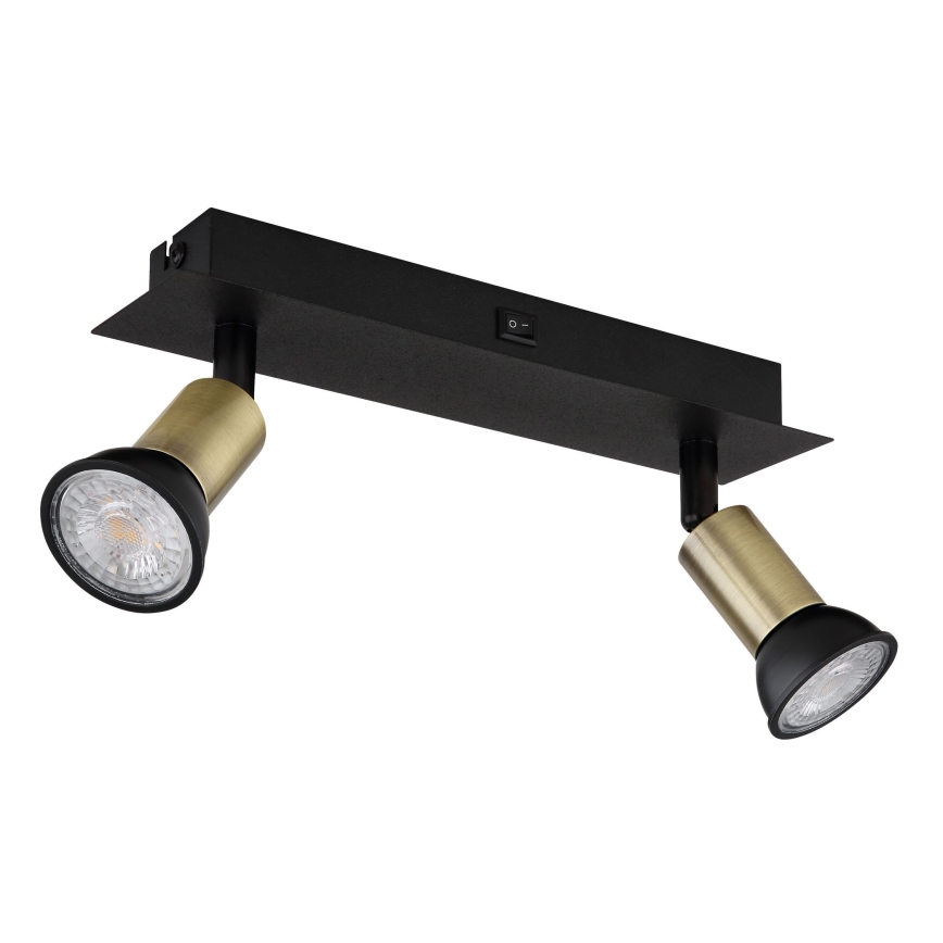 Globo - Spotlight 2xGU10/35W/230V black/brass