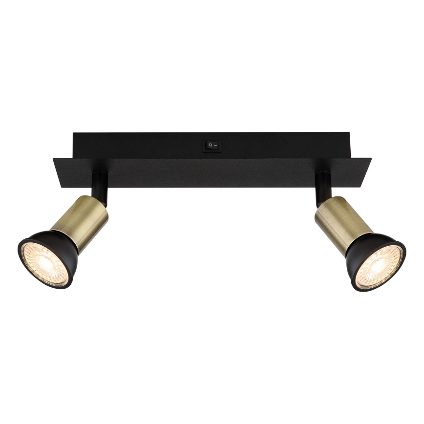 Globo - Spotlight 2xGU10/35W/230V black/brass