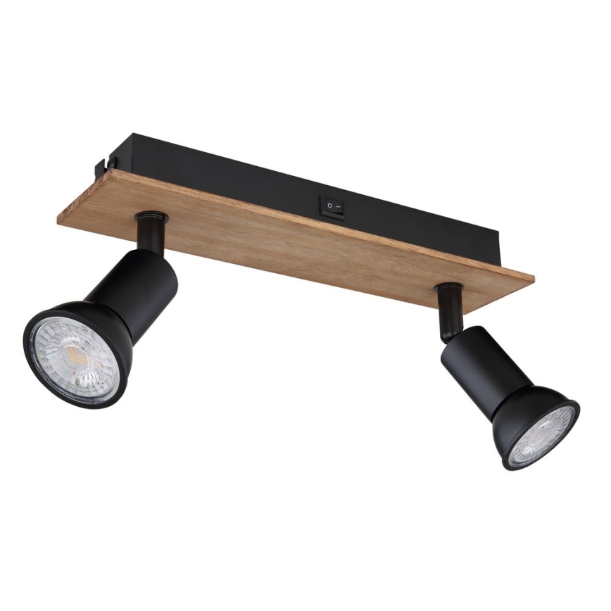 Globo - Spotlight 2xGU10/35W/230V wood/black