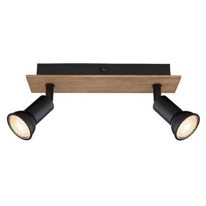 Globo - Spotlight 2xGU10/35W/230V wood/black
