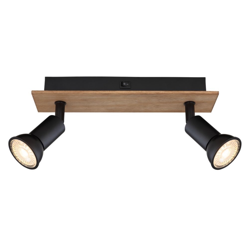 Globo - Spotlight 2xGU10/35W/230V wood/black