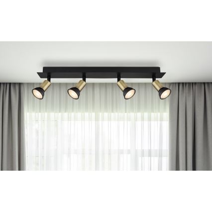 Globo - Spotlight 4xGU10/35W/230V black/brass