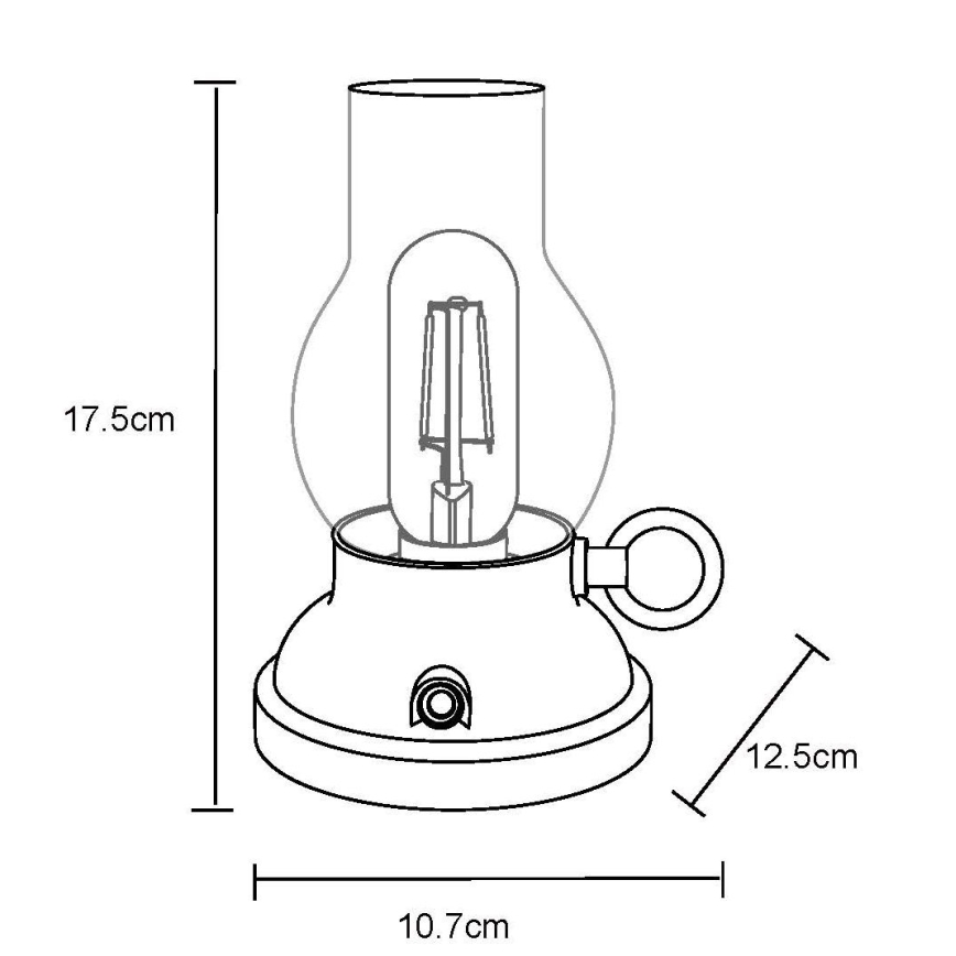 Globo - LED Dimmable rechargeable touch table lamp LED/1W/3,7V 1200 mAh anthracite
