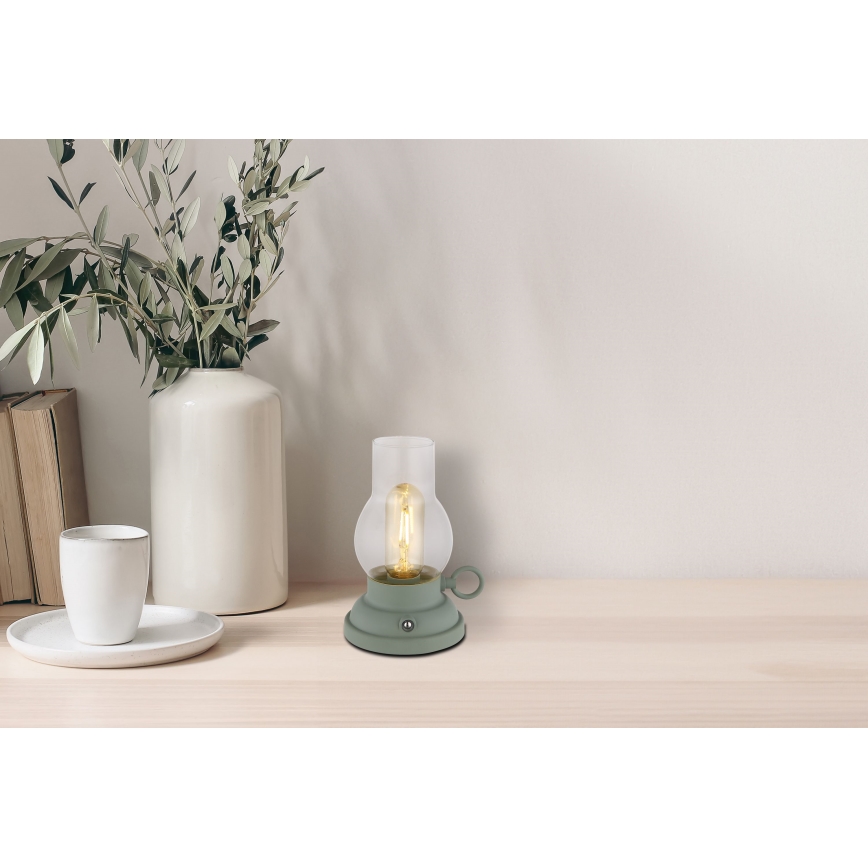 Globo - LED Dimmable rechargeable touch table lamp LED/1W/3,7V 1200 mAh green