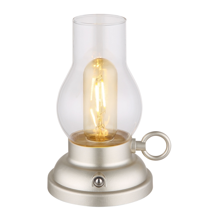 Globo - LED Dimmable rechargeable touch table lamp LED/1W/3,7V 1200 mAh matte chrome