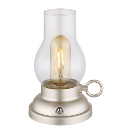 Globo - LED Dimmable rechargeable touch table lamp LED/1W/3,7V 1200 mAh matte chrome