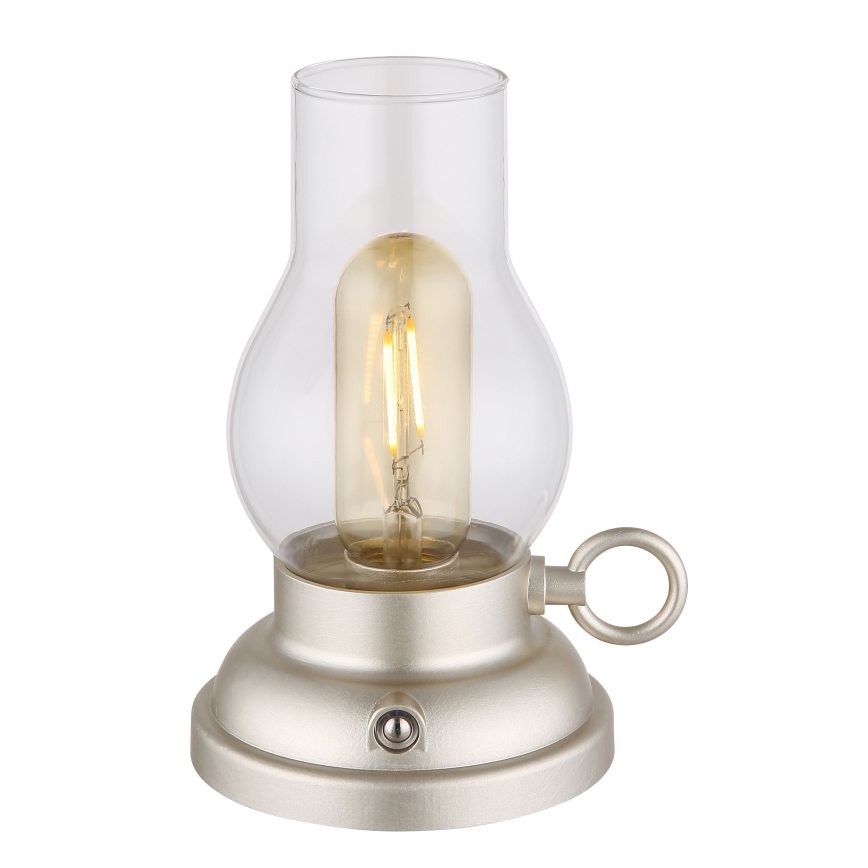 Globo - LED Dimmable rechargeable touch table lamp LED/1W/3,7V 1200 mAh matte chrome