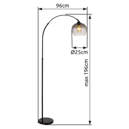 Globo - Floor lamp 1xE27/60W/230V black