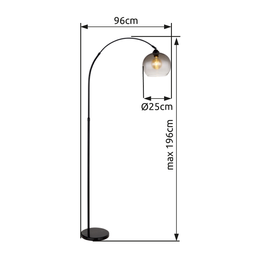 Globo - Floor lamp 1xE27/60W/230V black