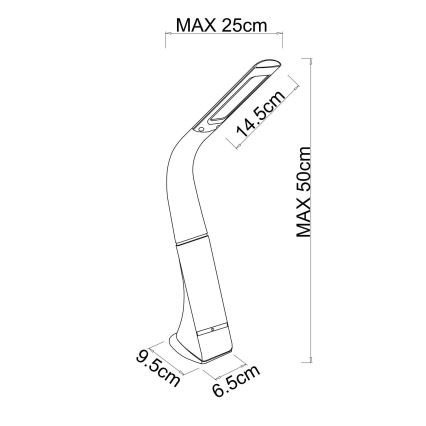 Globo - Dimmable LED Touch Rechargeable Desk Lamp LED/5W/5V 2200 mAh