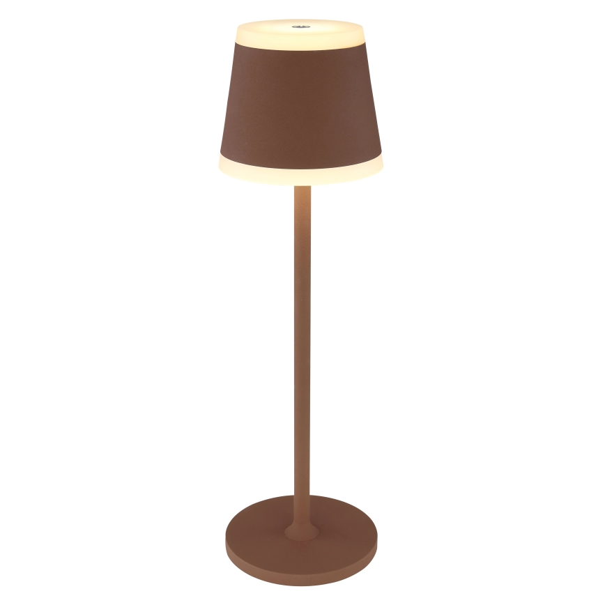 Globo - LED Dimmable rechargeable touch table lamp LED/4,6W/3,7V 3000K 1800mAh brown IP54