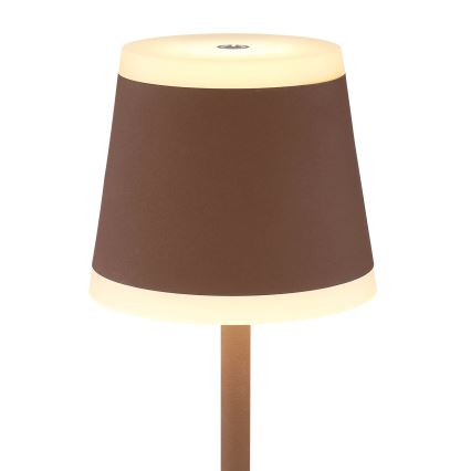 Globo - LED Dimmable rechargeable touch table lamp LED/4,6W/3,7V 3000K 1800mAh brown IP54