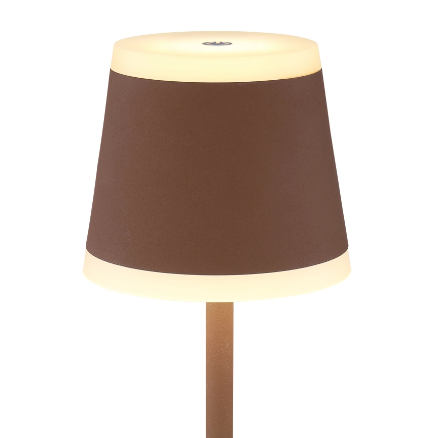 Globo - LED Dimmable rechargeable touch table lamp LED/4,6W/3,7V 3000K 1800mAh brown IP54