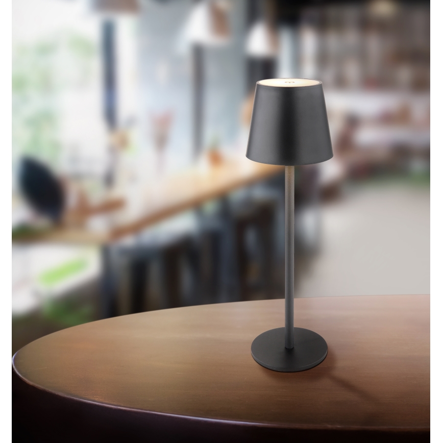 Globo - LED Dimmable touch outdoor lamp LED/3W/3,7V IP44 1800mAh + USB black