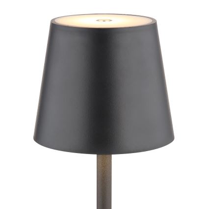Globo - LED Dimmable touch outdoor lamp LED/3W/3,7V IP44 1800mAh + USB black