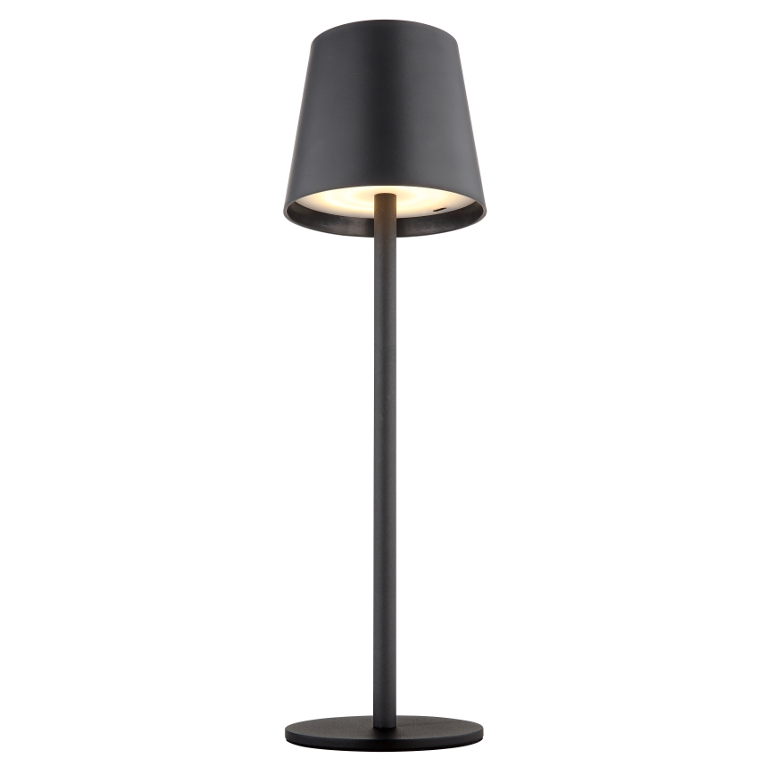 Globo - LED Dimmable touch outdoor lamp LED/3W/3,7V IP44 1800mAh + USB black