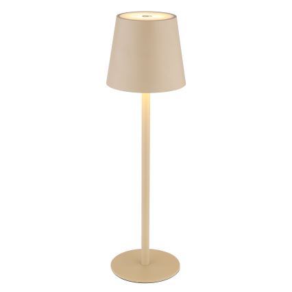 Globo - LED Dimmable touch outdoor lamp LED/3W/3,7V IP44 1800 mAh USB beige