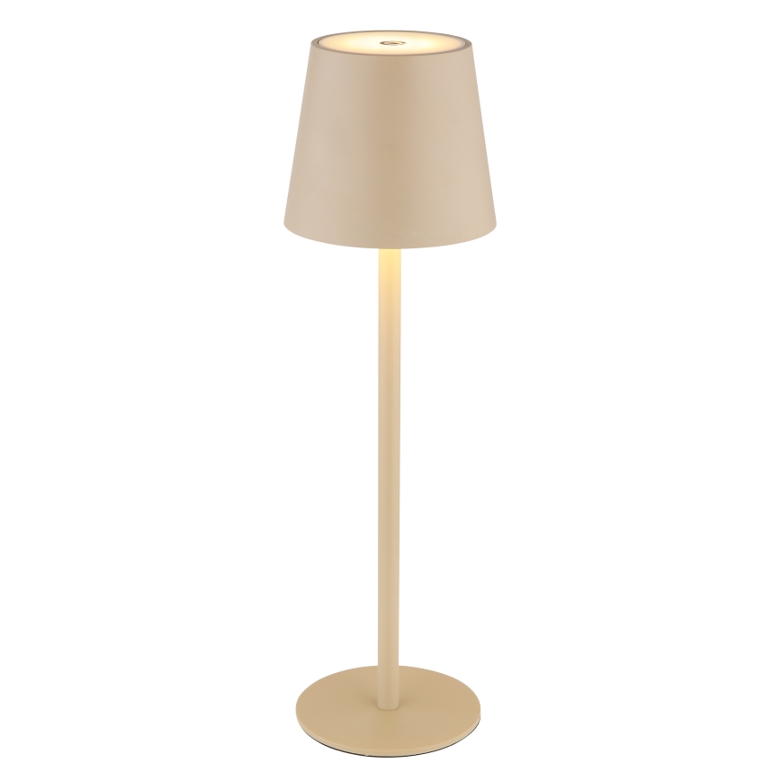Globo - LED Dimmable touch outdoor lamp LED/3W/3,7V IP44 1800 mAh USB beige