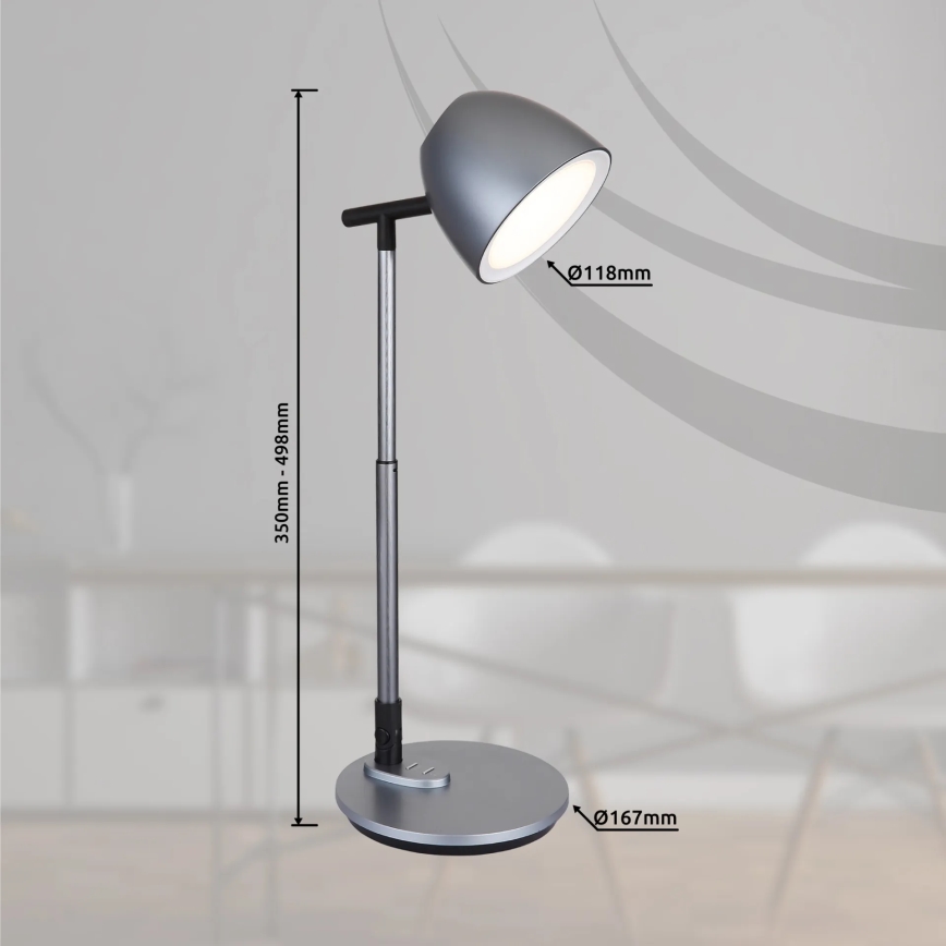 Globo - LED Dimmable touch table lamp LED/7,5W/230V 3000K/4000K/6500K grey