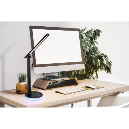 Globo - LED RGBW Dimmable touch table lamp LED/5W/230V + LED/2W 2700K/4000K/6500K black