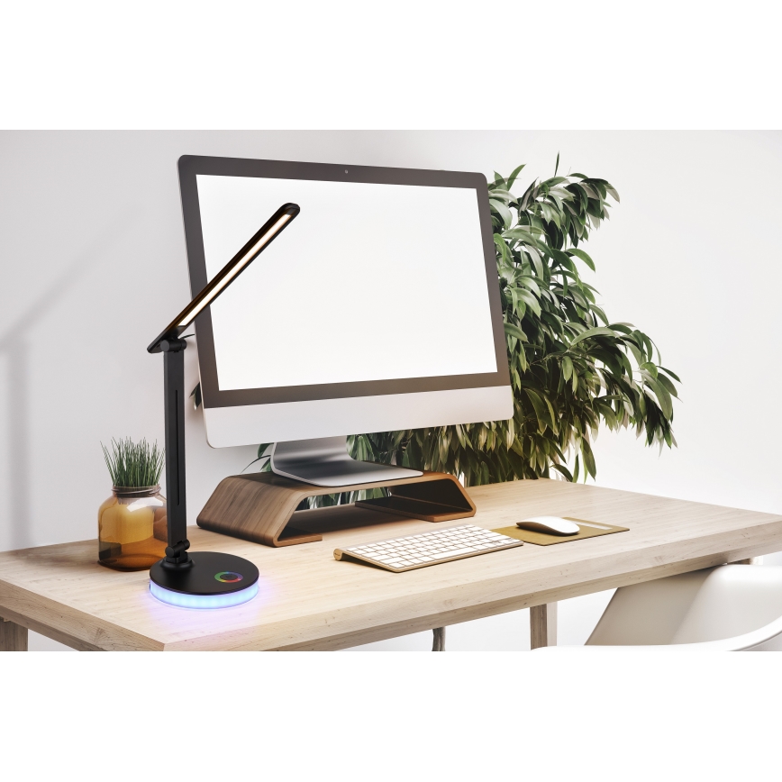 Globo - LED RGBW Dimmable touch table lamp LED/5W/230V + LED/2W 2700K/4000K/6500K black
