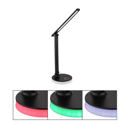 Globo - LED RGBW Dimmable touch table lamp LED/5W/230V + LED/2W 2700K/4000K/6500K black