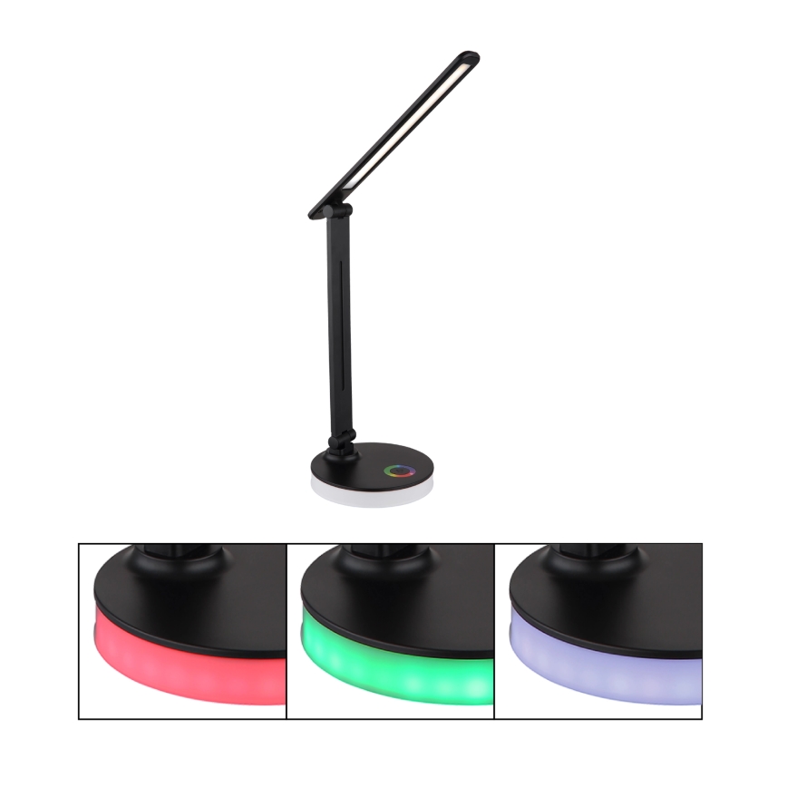 Globo - LED RGBW Dimmable touch table lamp LED/5W/230V + LED/2W 2700K/4000K/6500K black