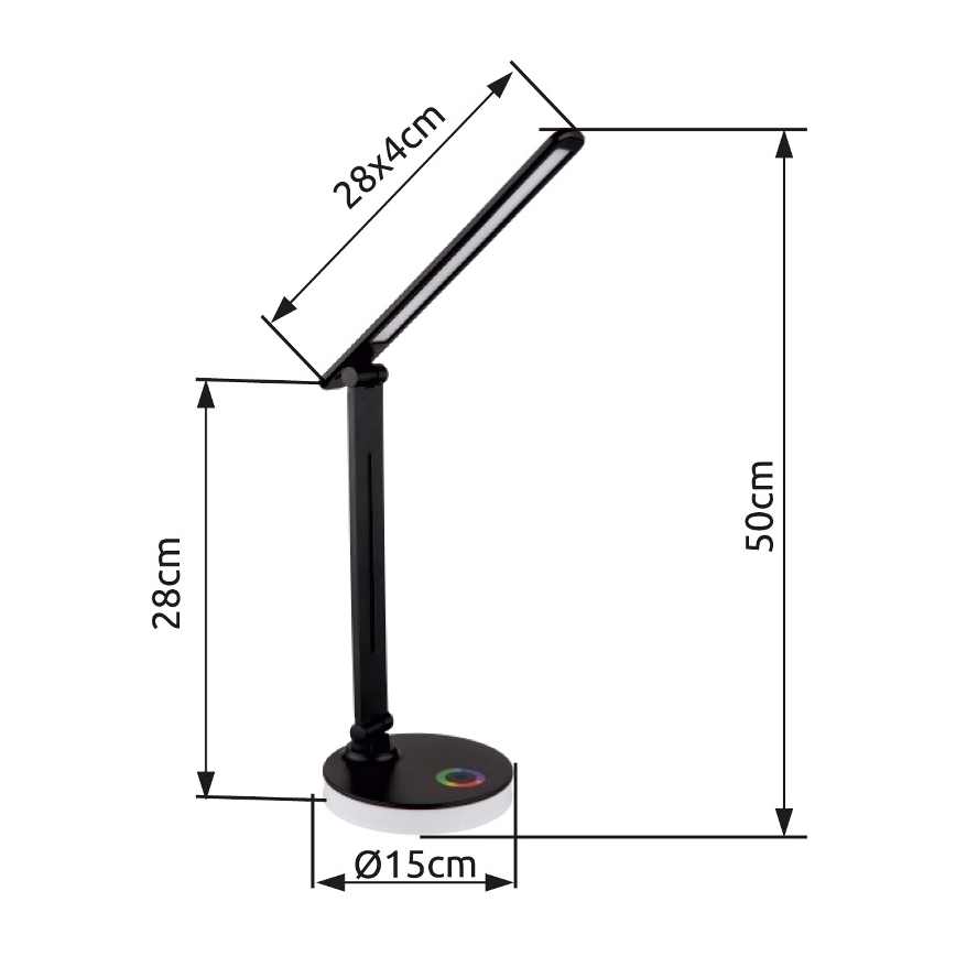 Globo - LED RGBW Dimmable touch table lamp LED/5W/230V + LED/2W 2700K/4000K/6500K black