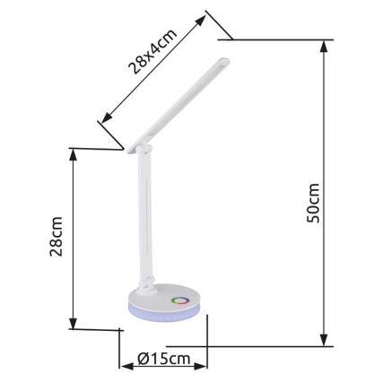 Globo - LED RGBW Dimmable touch table lamp LED/5W/230V + LED/2W 2700K/4000K/6500K white