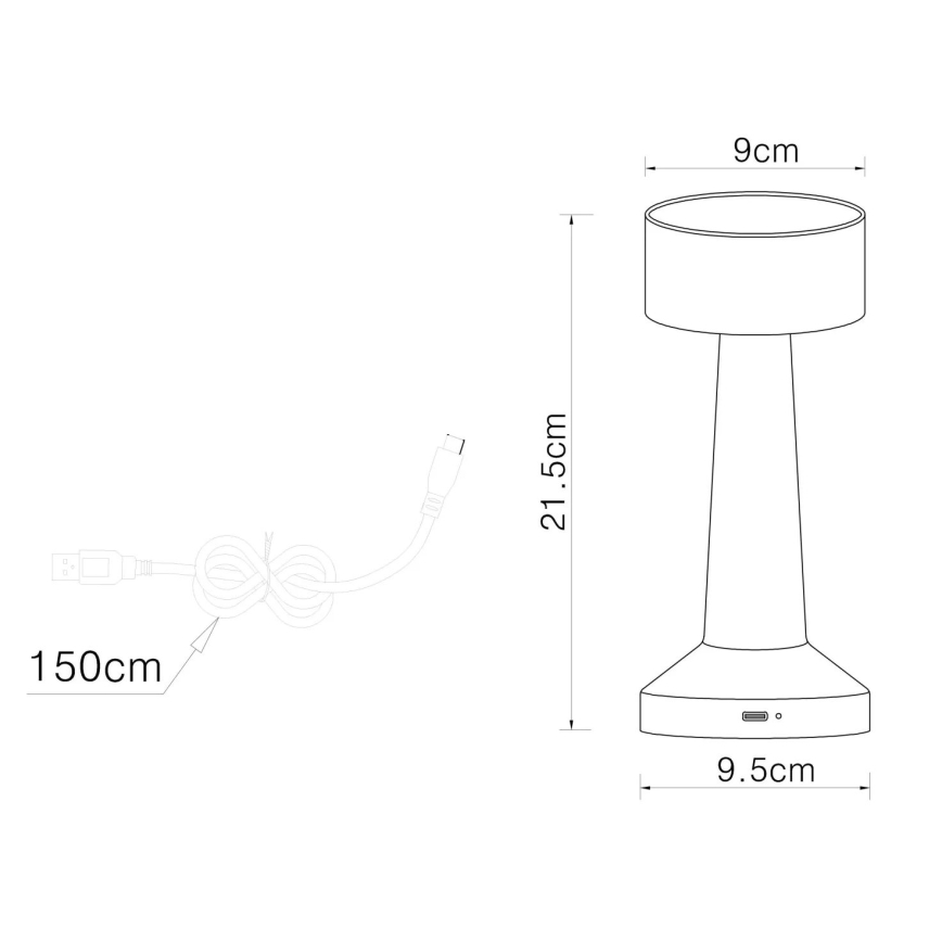 Globo - LED Dimmable touch table lamp LED/1W/3,7V 2700K/4000K/6500K 800 mAh USB white