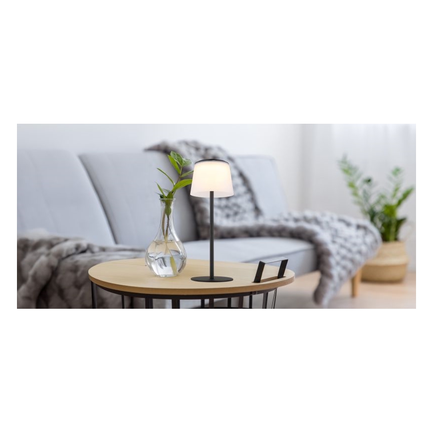 Globo - LED Dimmable touch outdoor table lamp LED/1,8W/5V IP44 1800 mAh black/white