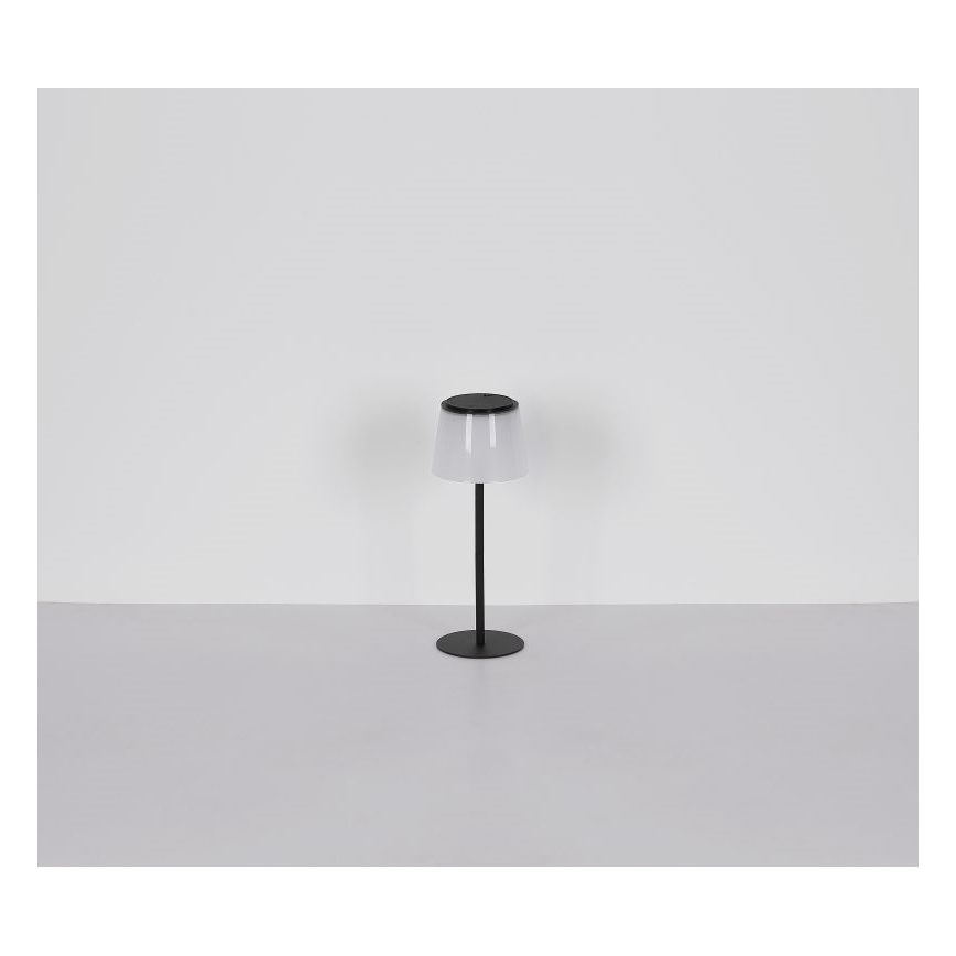 Globo - LED Dimmable touch outdoor table lamp LED/1,8W/5V IP44 1800 mAh black/white