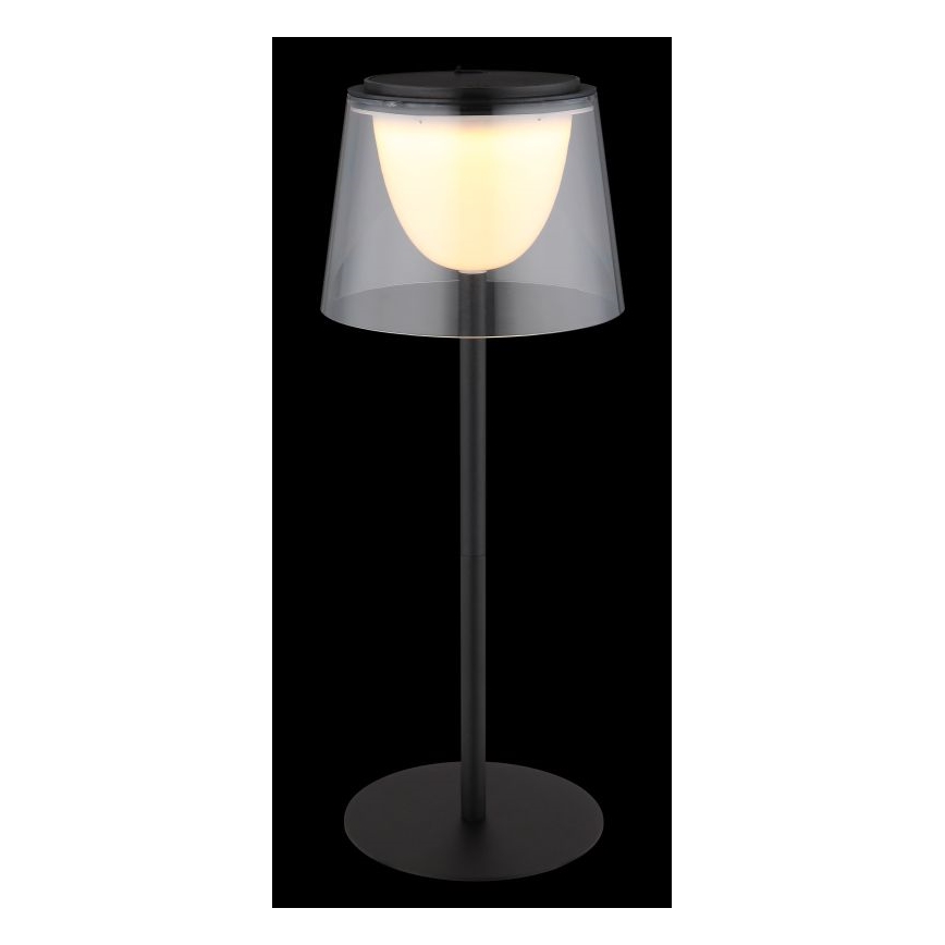 Globo - LED Dimmable touch outdoor table lamp LED/1,8W/5V IP44 1800 mAh black/clear