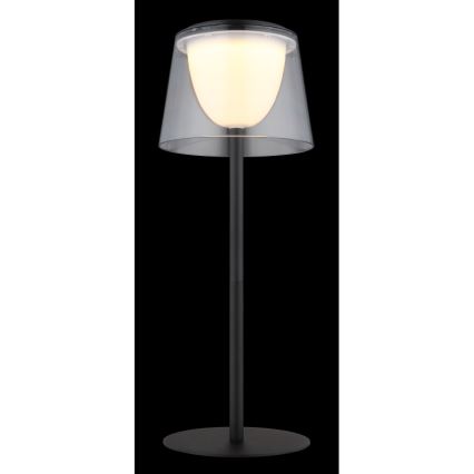 Globo - LED Dimmable touch outdoor table lamp LED/1,8W/5V IP44 1800 mAh black/clear