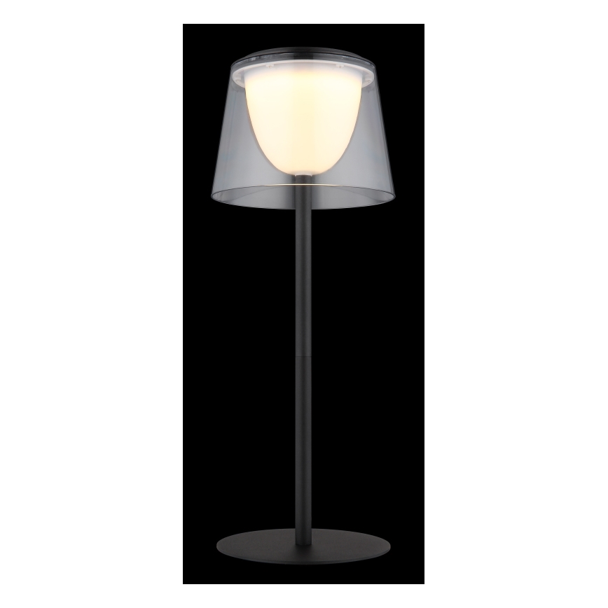 Globo - LED Dimmable touch outdoor table lamp LED/1,8W/5V IP44 1800 mAh black/clear