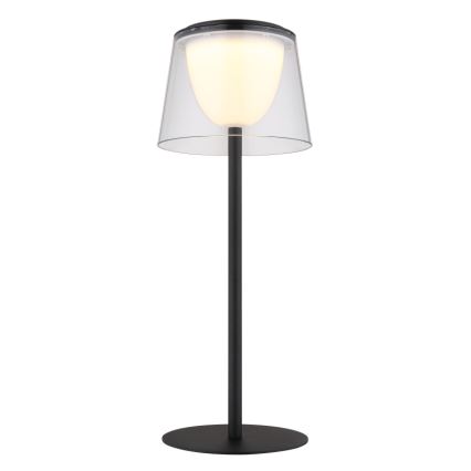 Globo - LED Dimmable touch outdoor table lamp LED/1,8W/5V IP44 1800 mAh black/clear