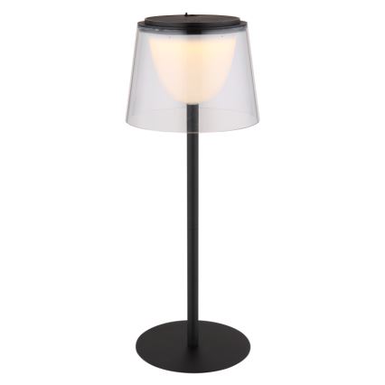 Globo - LED Dimmable touch outdoor table lamp LED/1,8W/5V IP44 1800 mAh black/clear