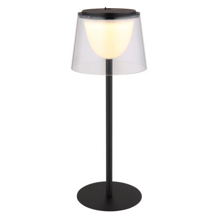 Globo - LED Dimmable touch outdoor table lamp LED/1,8W/5V IP44 1800 mAh black/clear