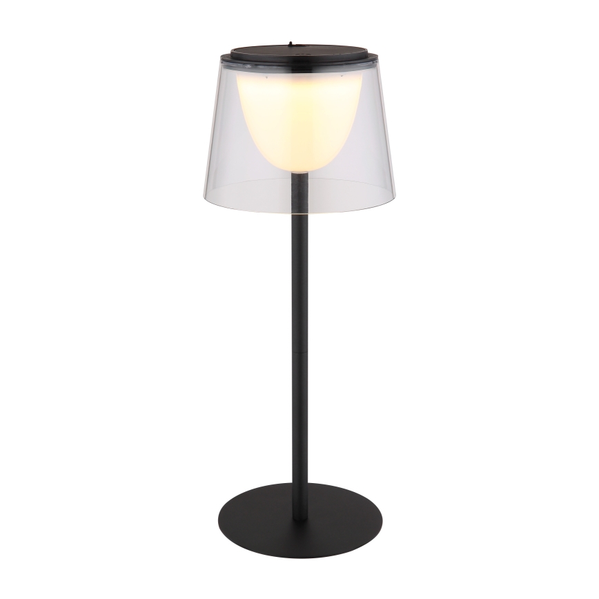 Globo - LED Dimmable touch outdoor table lamp LED/1,8W/5V IP44 1800 mAh black/clear