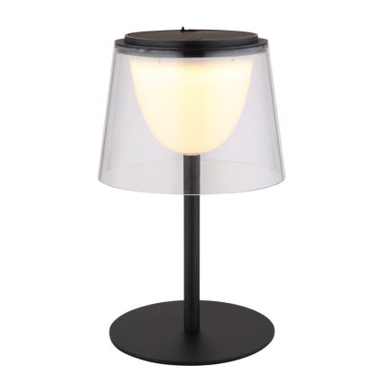 Globo - LED Dimmable touch outdoor table lamp LED/1,8W/5V IP44 1800 mAh black/clear