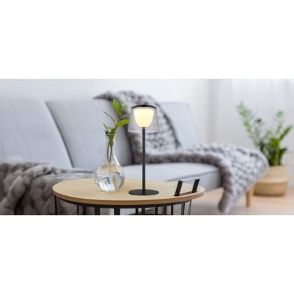 Globo - LED Dimmable touch outdoor table lamp LED/1,8W/5V IP44 1800 mAh black/smoky